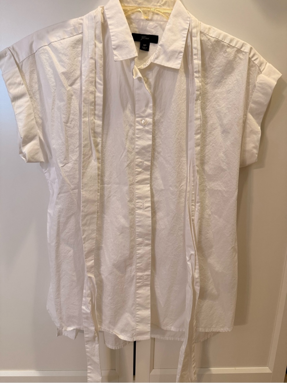 J. Crew White Collared Button-Front Shirt